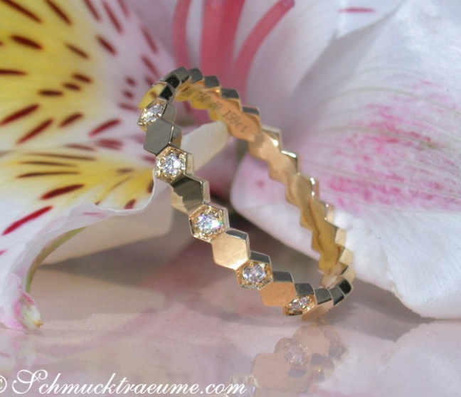 Drei Diamanten Ringe in Gelbgold 750 (Stacking Rings)