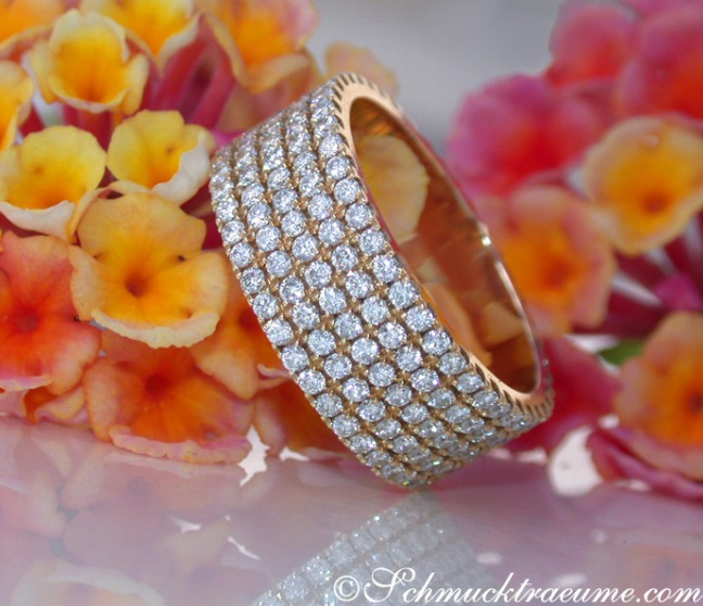 Extra flacher Brillanten Memory Ring / Memoire Ring