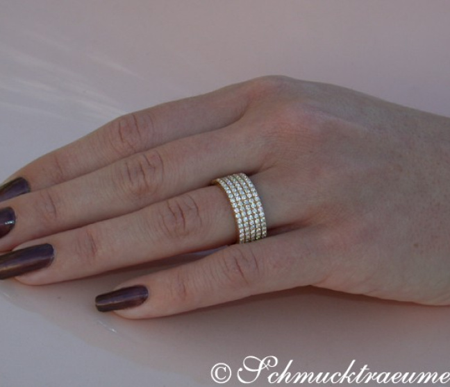 Extra flacher Brillanten Memory Ring / Memoire Ring