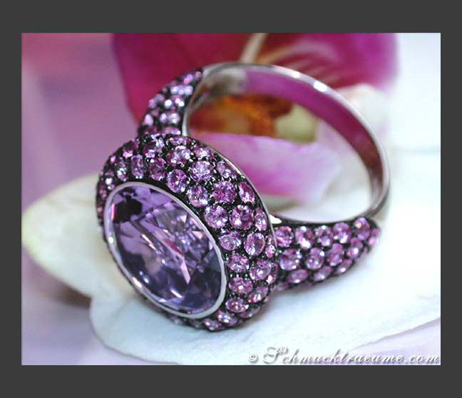 Amethyst Ring mit pinken Saphiren