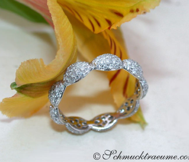 Brillanten Pavé Memory Ring in Weißgold