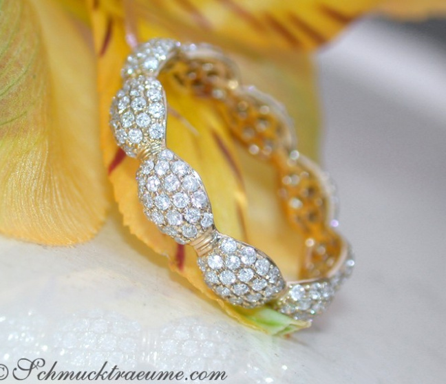 Brillanten Pavé Memory Ring in Gelbgold