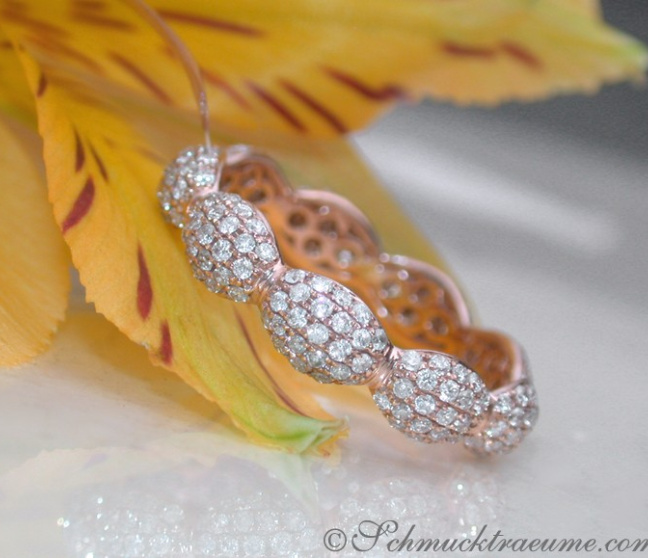 Feinster Brillanten Pavé Memory Ring in Roségold