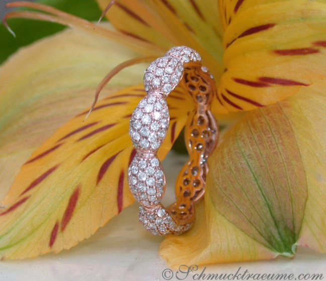 Feinster Brillanten Pavé Memory Ring in Roségold