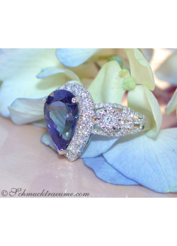 Picture Perfect AAA Tanzanite Ring with Diamonds