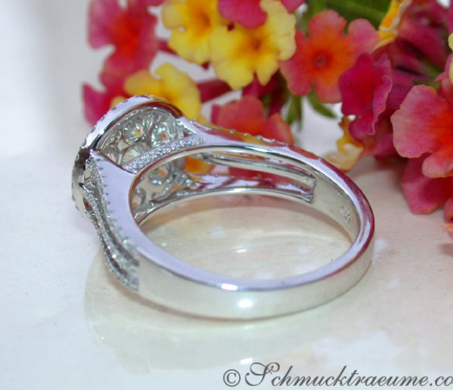 Extra flacher Brillanten Ring in Weißgold 750