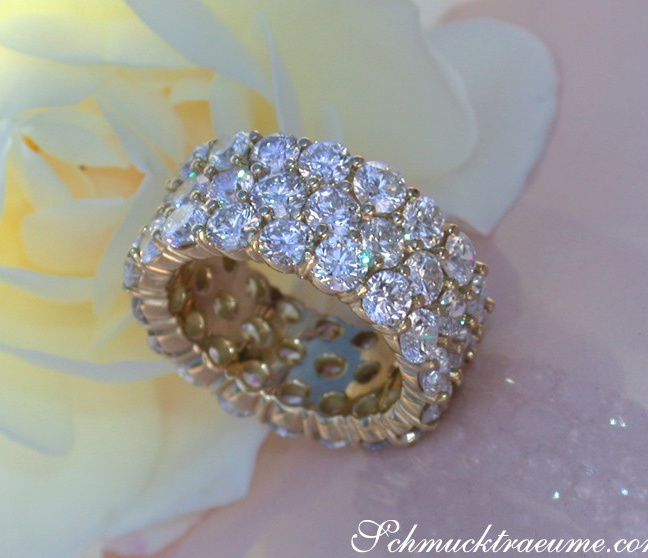 Luxus: Hochkarätiger Brillanten Memory Ring in Gelbgold 750