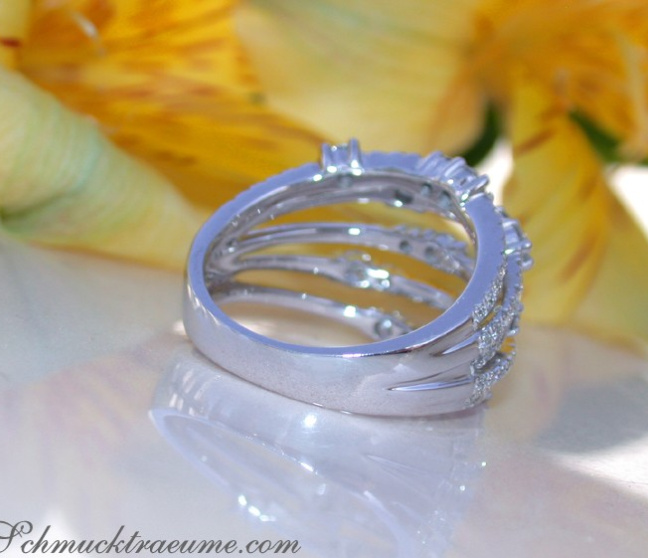Mehrreihiger Brillanten Ring in Weißgold 750