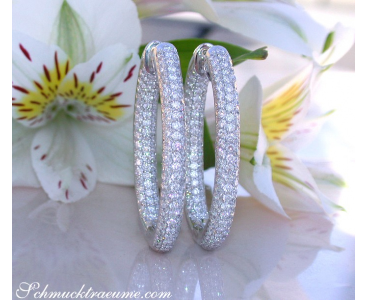 Oval Diamond Pavé Hoops