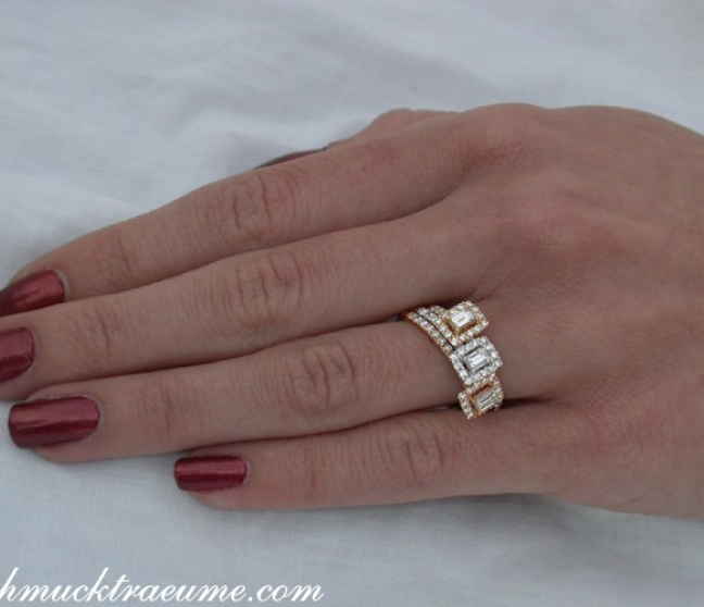 Drei Brillanten & Diamanten Ringe (stacking rings)