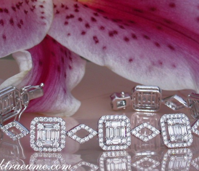 Brillanten Armband mit Baguette Diamanten