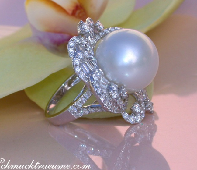AAA Südseeperle Ring mit Brillanten
