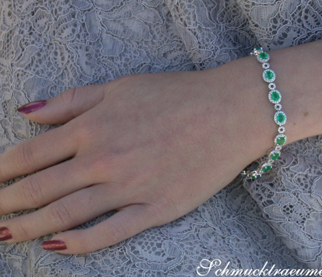 Brillanten Armband mit kolumbianischen Smaragden