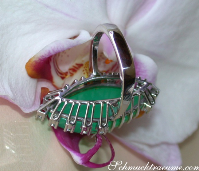 Chrysopras Ring mit Brillanten