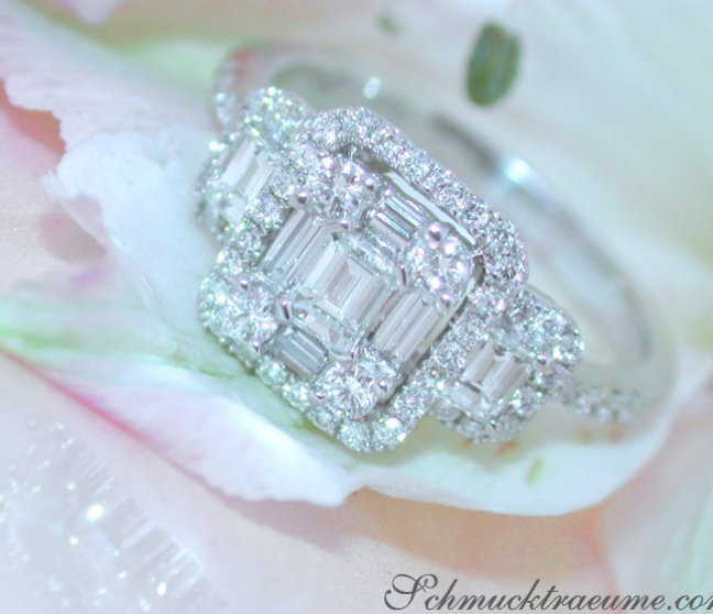 Diamanten Ring in Weißgold 750