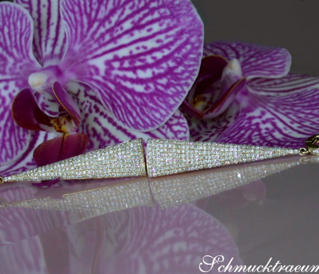 Ausgefallene Diamanten Ohrringe in Gelbgold 750