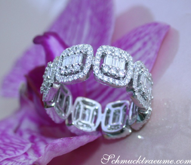 Diamant Memory Ring in Weißgold 750