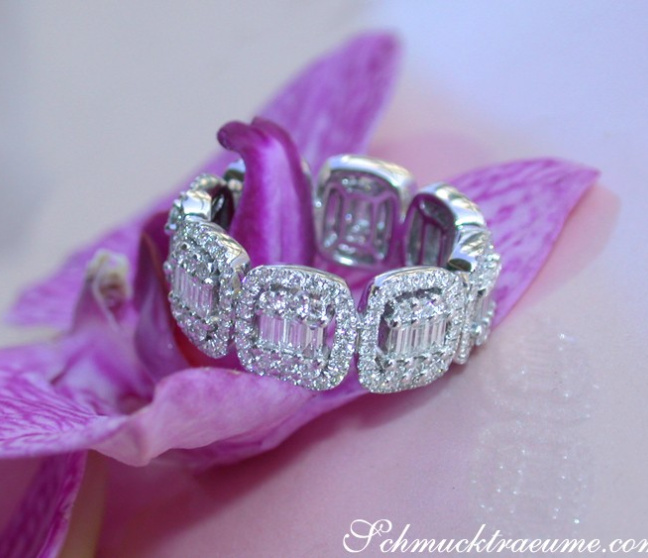 Diamant Memory Ring in Weißgold 750