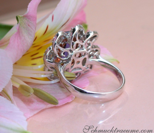 AAA Tansanit Ring mit Diamanten in Weißgold