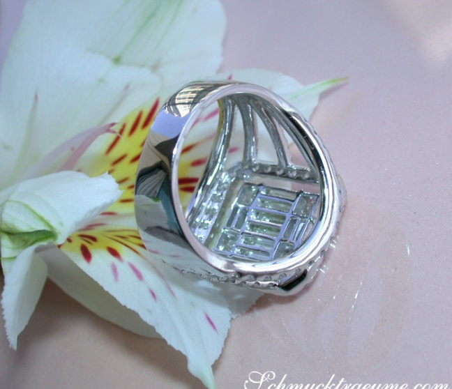  Luxuriöser Brillanten Ring mit Princess und Baguette Diamanten