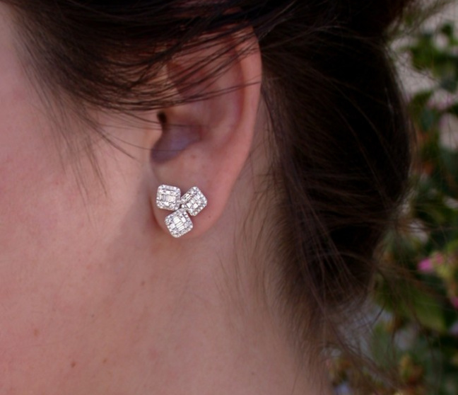 Ausgefallene Diamant Ohrringe in Weißgold 750
