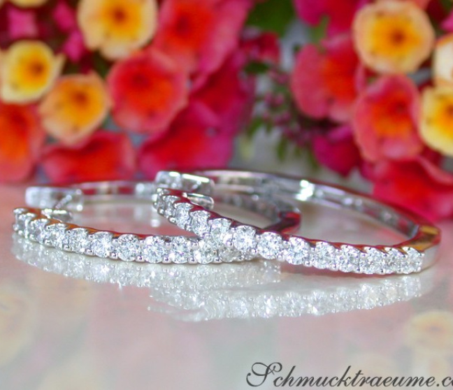 Diamant Creolen in Weißgold 750