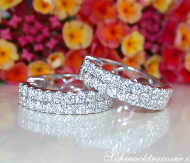 Elegante Diamanten Creolen in Weißgold 750 (Ø 21 mm)