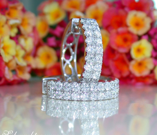 Elegante Diamanten Creolen in Weißgold 750 (Ø 21 mm)