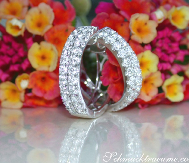 Elegante Diamanten Creolen in Weißgold 750 (Ø 21 mm)