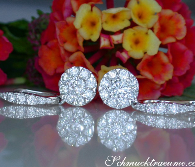 Elegante Brillant Ohrringe in Weißgold 750