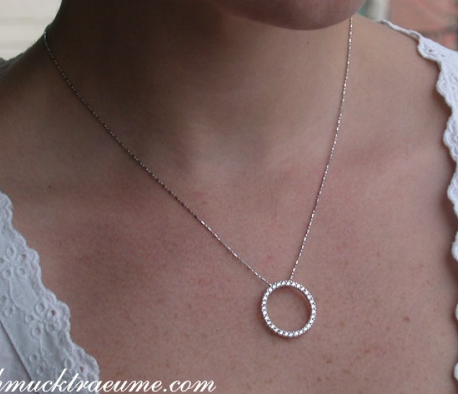 Diamant Kreis Anhänger in Weißgold 750