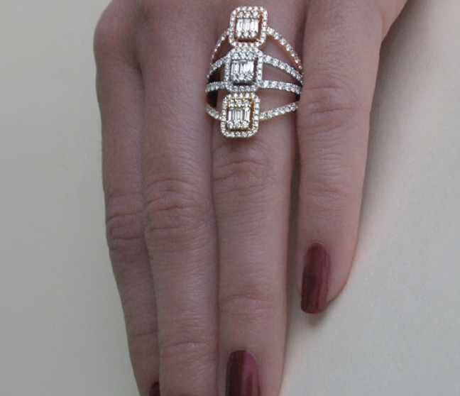 Ausgefallener Brillant Ring in Weißgold