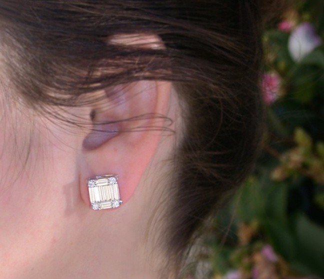 Luxus: Einzigartige Diamanten Ohrstecker in Weißgold 750