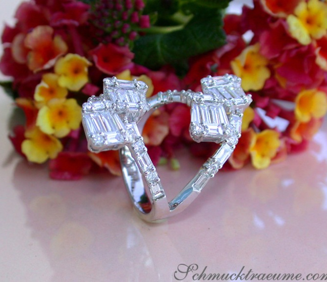 Extravaganter Diamant / Brillant Ring in Weißgold 750