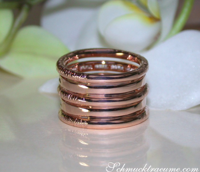 Breiter Roségold Ring mit Diamanten