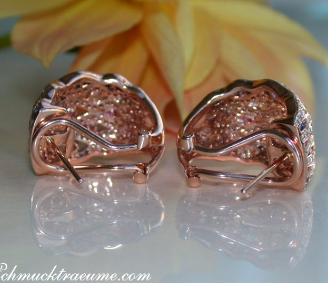 Regenbogen Saphir Ohrringe mit Diamanten