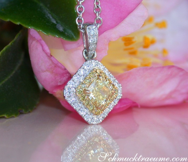 Gelber Diamant Solitär Anhänger