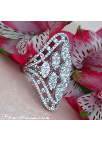 Opulent Marquise Style Diamond Ring