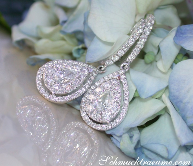 Diamant Tropfen Ohrringe