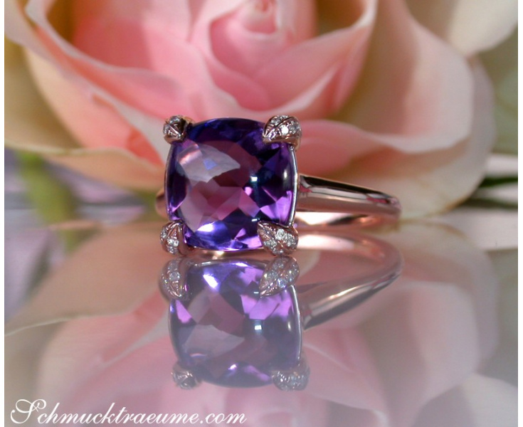 amethyst with diamonds