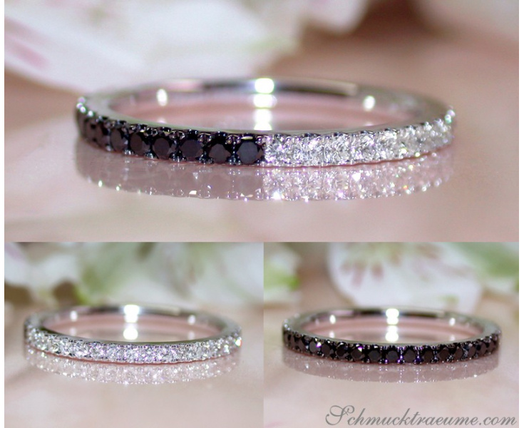 Convertible Black and White Diamond Eternity Ring