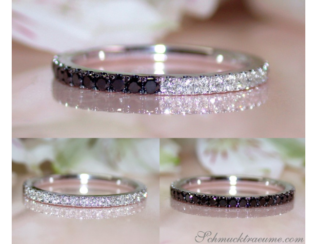 Convertible Black and White Diamond Eternity Ring