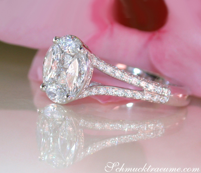 Diamanten Ring im Illusion Design