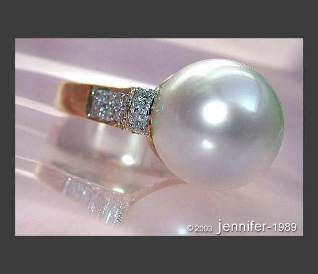 Südseeperle Ring mit Brillanten