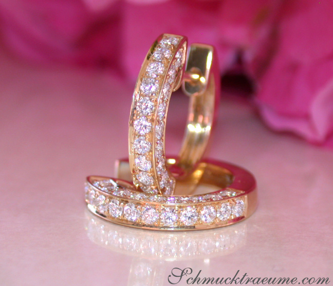 Diamanten Ohrringe im Kreis Kordel Design