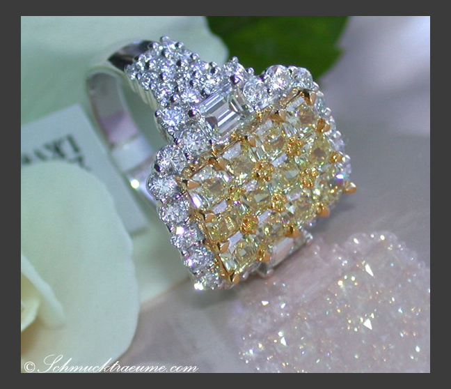 Gelbe Diamanten Ring mit Brillanten