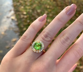 Ring "Orbit" mit Peridot und Brillanten #2