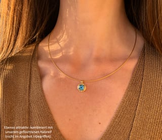 Halskette "Orbit" mit Blautopas und Brillanten #12