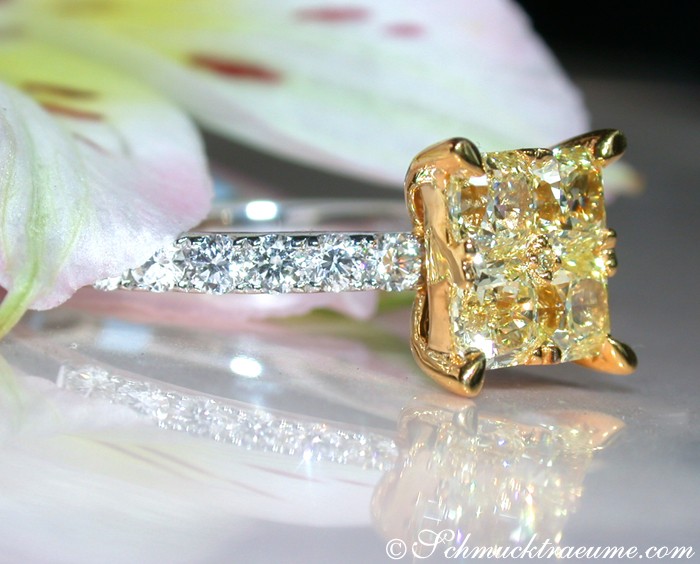 Anmutiger gelbe Diamanten Ring mit Brillanten #1 Anmutiger gelbe Diamanten Ring mit Brillanten #1