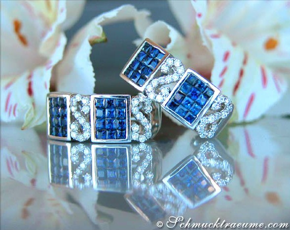 Enchanting Sapphire Earrings with Diamonds #1 Enchanting Sapphire Earrings with Diamonds #1